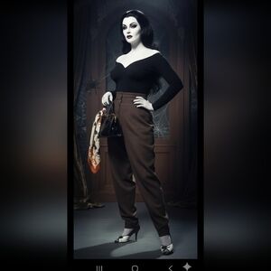 Vintage 80s 90s Brown Wool High Waist Trousers M